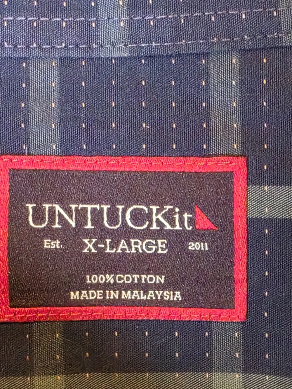 Untuckit Men's Blue Plaid Button-Down Shirt XL Preppy Travel Business Casual